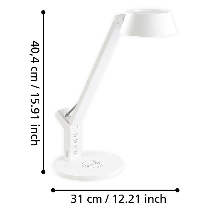 Eglo Lámpara de sobremesa LED Banderalo (4,8 W, L x An x Al: 30,5 x 17 x 40,5 cm, Blanco, Blanco neutro) | BAUHAUS