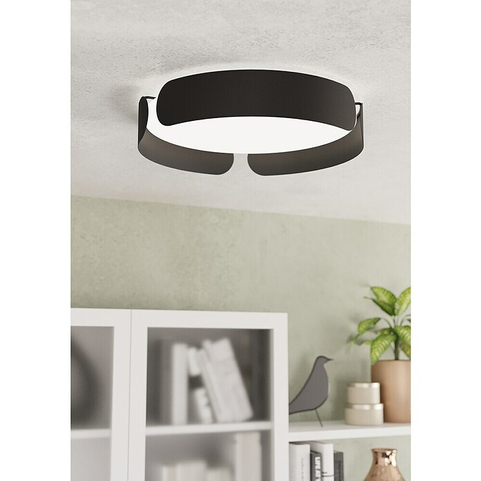 Eglo Plafón LED Volcasotto (21,6 W, Ø x Al: 37 x 75 cm, Negro, Blanco cálido) | BAUHAUS