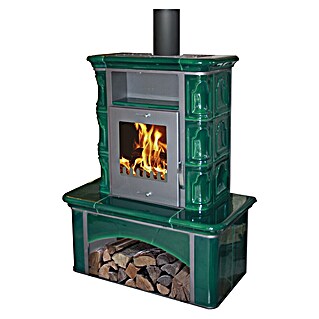 Domofire Kachelofen Bremen (6 kW, Raumheizvermögen: 150 m³, Grün)
