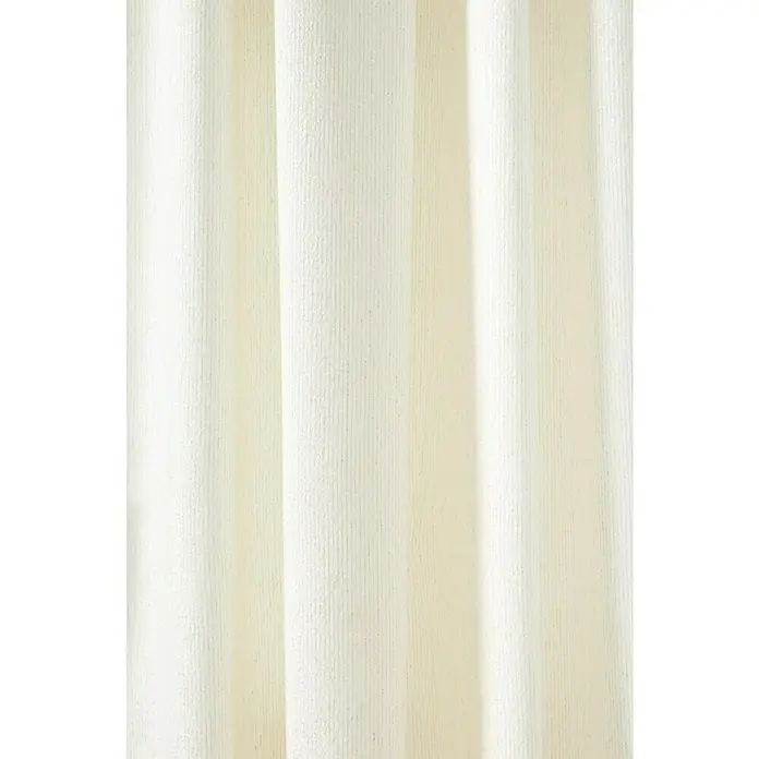Cortinas pasabarra Muka - An x Al: 140 x 260 cm, Blanco, Materiales naturales - Primer plano de una cortina con textura marfil, filtrando suavemente la luz y creando un ambiente relajante en cualquier habitación.\n