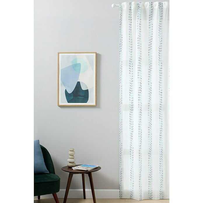 Visillo para ventana Raya (An x Al: 140 x 260 cm, 100% poliéster, Azul) | BAUHAUS