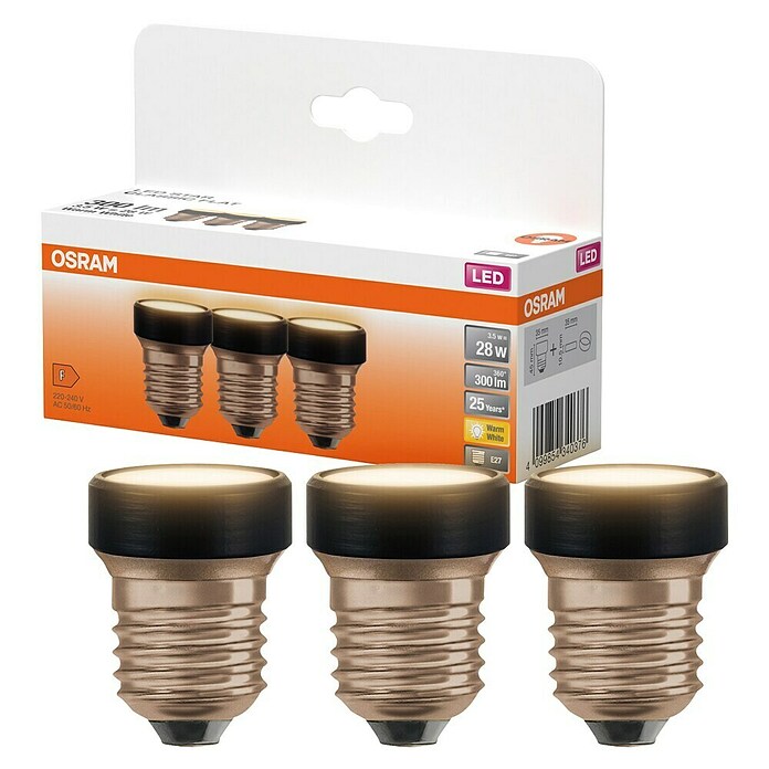 Ledvance LED-Lampe Flat (E27, Nicht Dimmbar, Warmweiß, 300 lm, 3,5 W, 3 Stk.) | BAUHAUS