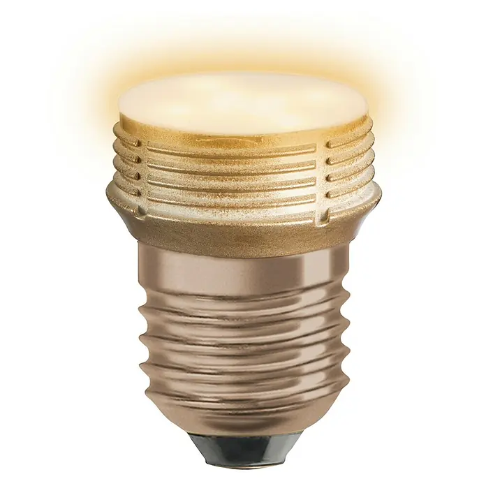 Ledvance LED-Lampe Flat - E27, Dimmbar, Warmweiß, 300 lm, 3,5 W, 1 Stk. - Nahaufnahme einer LED-Lampe mit warmweißem Licht, ideal für stimmungsvolle Beleuchtung und Energieeffizienz.
