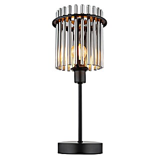 Globo Gorley LED-Tischleuchte rund (40 W, Ø x H: 15 x 37,5 cm, Schwarz, Rauchfarben)