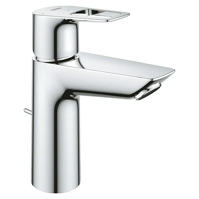 Grohe QuickFix Start Loop Grifo de lavabo M - Cromo, Brillante - Grifo Grohe cromado brillante con un diseño moderno, ideal para cualquier baño. Grifo monomando de forma minimalista.