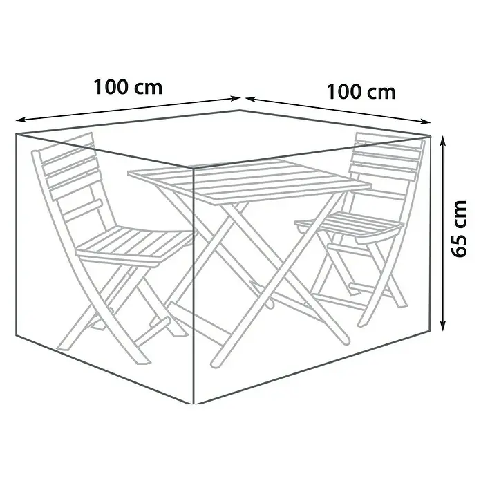 Sunfun Balkon-Set-Schutzhülle - Ø x H: 100 x 65 cm - Abdeckung für Gartentisch und Stühle, wasserdicht und schützt vor Witterungseinflüssen. Ideal für den Einsatz im Freien.