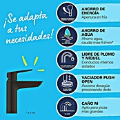 Grohe QuickFix Start Grifo de lavabo M (Profundidad del grifo: 121 mm, Negro, Mate) | BAUHAUS