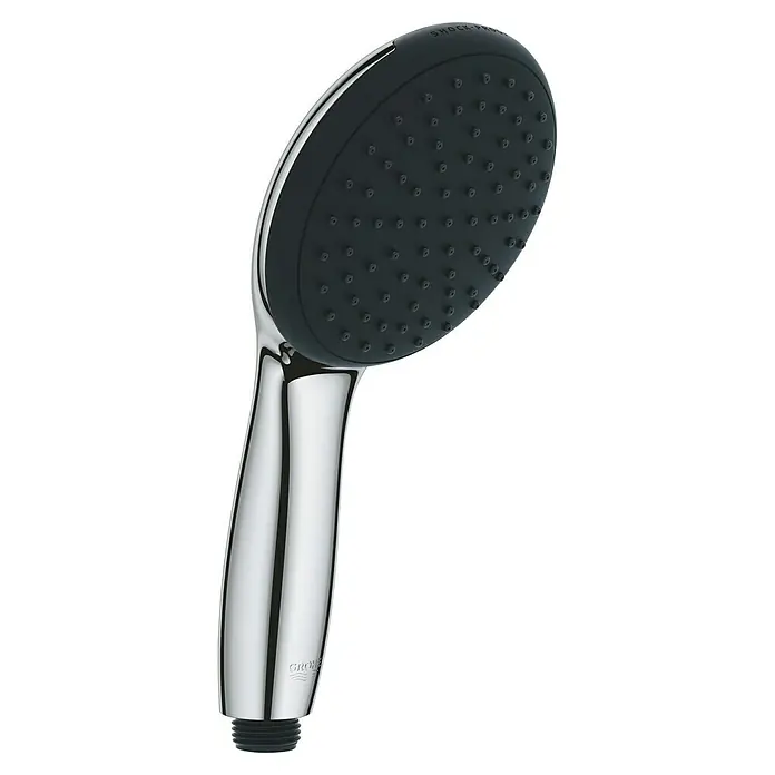 Grohe QuickFix Vitalio Start Teleducha 110 - Número de funciones: 1 ud., Cromo - Ducha de mano moderna con mango cromado y superficie de ducha oscura con protuberancias para una experiencia agradable.