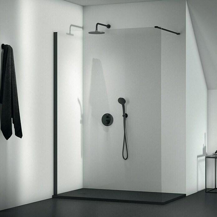 Ideal Standard Douchewand Connect 2 - Walk-In (b x h: 955 x 1.950 mm, Zwart) | BAUHAUS