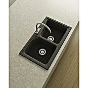 Poalgi Fregadero encastrable doble City Hekla (86 x 51 cm, Material compuesto, Basalt) | BAUHAUS