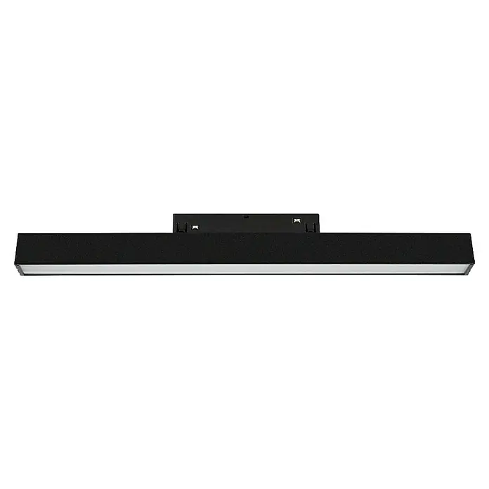 Panaled Regleta Toledo - 15 W, Negro, 5 ud. - Imagen de producto de una barra de luz negra con parte inferior plateada. Ideal para interiores modernos con iluminación de acento.