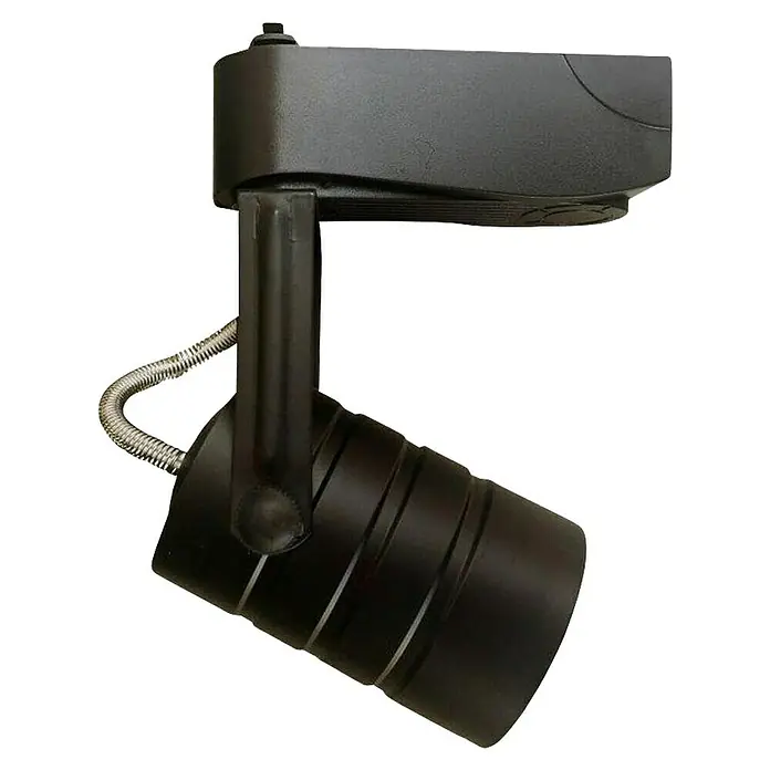 Led Hispania Foco para riel monofásico - 5,5 x 13,5 cm, Negro, 5 ud. - Foco LED negro para montaje en techo, ideal para iluminación de acento y diseño moderno.
