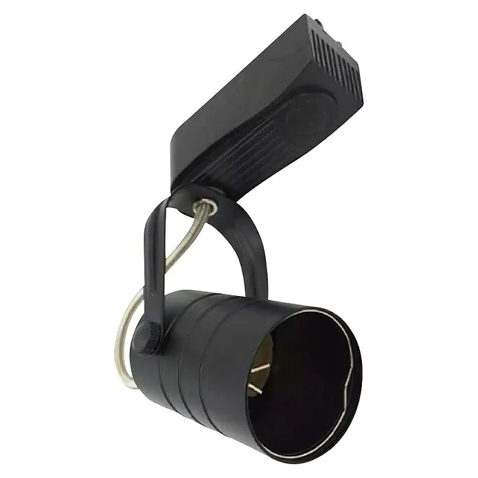 Led Hispania Foco para riel monofásico - 5,5 x 13,5 cm, Negro, 5 ud. - Foco negro para carril con cabezal cilíndrico y brazo ajustable. Ideal para iluminación dirigida en espacios modernos.