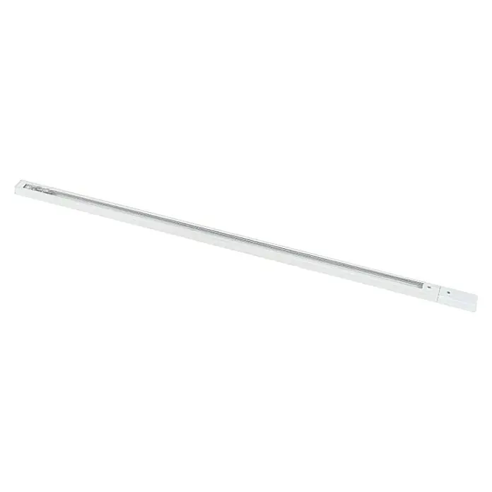 Led Hispania Foco LED para riel bifásico Aveiro - 30 W, Blanco, 7,5 x 17,7 cm, 5 ud., 3.000 K - Una toma de un sistema de iluminación de riel blanco y delgado, que ofrece una solución elegante y funcional para un diseño de iluminación flexible.