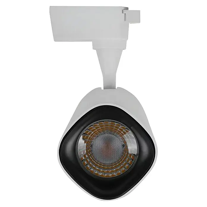 Led Hispania Foco LED para riel Nor - 40 W, Blanco cálido, 5 ud., Blanco, 3.000 K - Esta foto muestra un foco LED blanco para riel. Esta luminaria es ideal para iluminación de acento en espacios modernos.