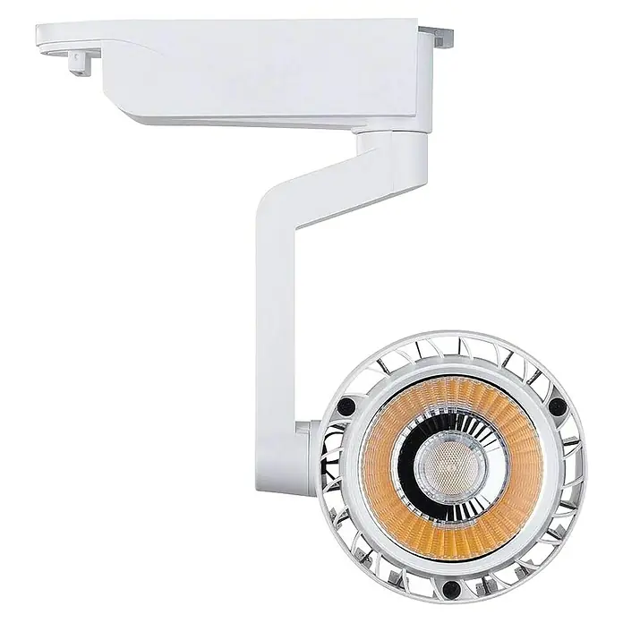 Led Hispania Foco LED para riel Alex - 30 W, Blanco - Elegante foco LED de carril blanco, ideal para soluciones de iluminación modernas. Perfecto para galerías y espacios de exposición.