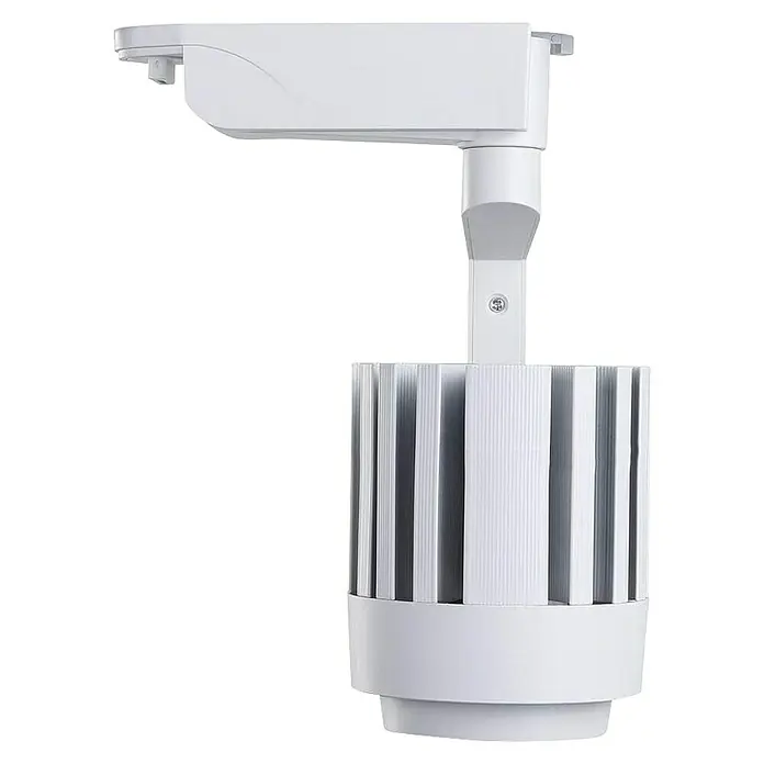 Led Hispania Foco LED para riel Alex - 30 W, Blanco - Un foco LED blanco con diseño de disipador de calor, perfecto para conceptos de iluminación modernos y soluciones eficientes.