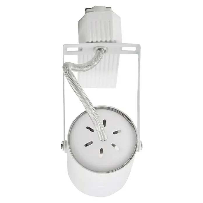 Led Hispania Foco para riel monofásico - Ø x Al: 5,5 x 13,5 cm, Blanco, 5 ud. - Foco de techo blanco con cabeza ajustable y tubo metálico flexible para iluminación dirigida en un diseño moderno.