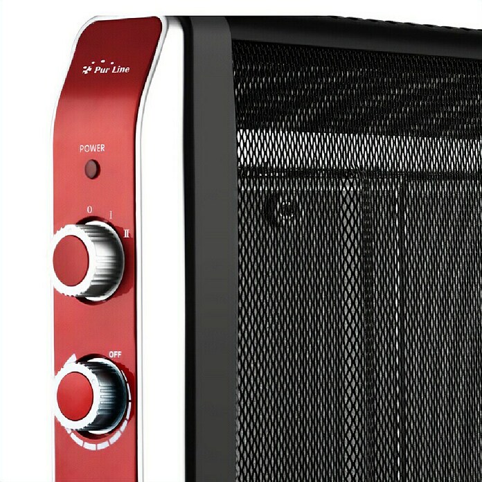 Purline Radiator elektrischer Glimmer (2 000 W, Schwarz/Rot) | BAUHAUS