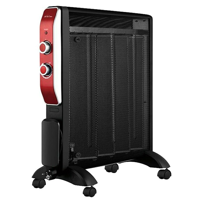 Purline Radiator elektrischer Glimmer (2 000 W, Schwarz/Rot) | BAUHAUS