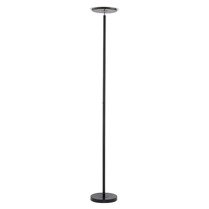 Just Light LED-Stehleuchte Hans - Höhe: 1,81 m - Eine Stehleuchte in Schwarz mit runder Basis und Oberseite. Stilvolles Design für modernes Ambiente.