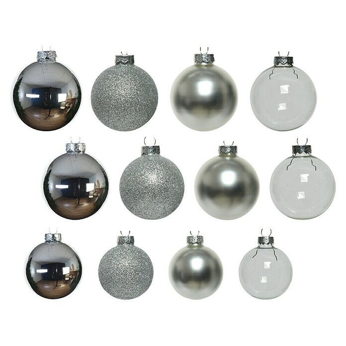 Decoris Christbaumkugel-Mix (Silber, Kunststoff, 42 Stk.) | BAUHAUS