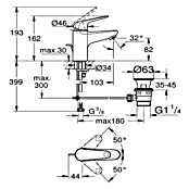 Grohe QuickFix Waschtischarmatur Swift (Chrom, Glänzend, Höhe: 162 mm) | BAUHAUS