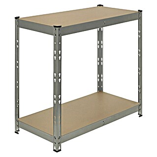 Regalux Metalni regal (Nosivost po polici: 140 kg, Broj polica: 2 Kom., Uticanje, Siva)