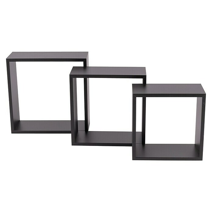 BHP Wandregal-Set Simple (Belastbarkeit: 5 kg, Schwarz, 3-tlg.)