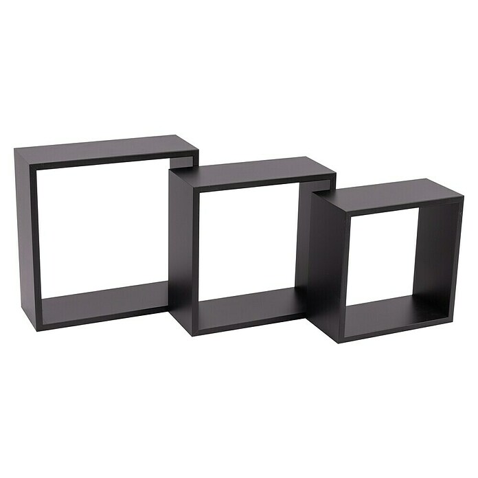 BHP Wandregal-Set Simple (Belastbarkeit: 5 kg, Schwarz, 3-tlg.)