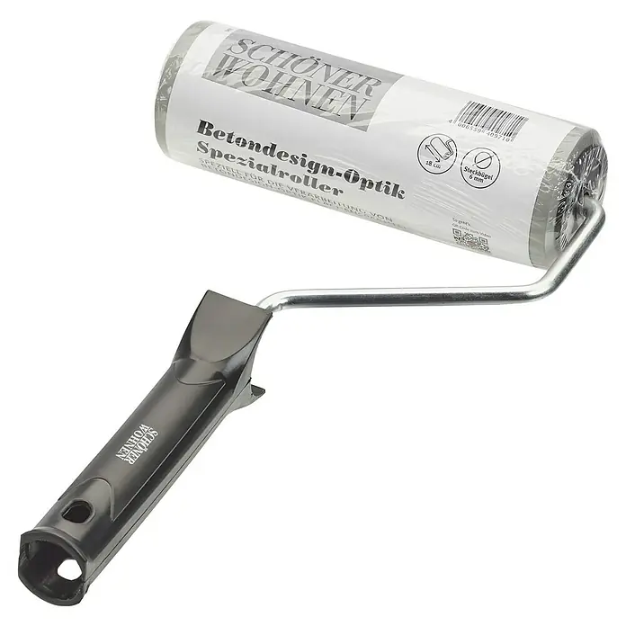 SCHÖNER WOHNEN-Farbe Betondesign-Optik Spezialroller - 6 mm - Farbringwalze "Schöner Wohnen" für Betonoptik, verpackt in Folie. Perfekt für kreative Wandgestaltung mit speziellem Beton-Design.