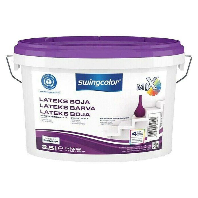 swingcolor Lateks barva  (Bela, Svilnati sijaj, 2,5 l, Ne vsebuje konzervansov.) | 5892 - MIX Innenfarben | HADF - Farbmischanlage | HAD - Farben | HA - Farben | H - Innendeko/Farben | BAUHAUS