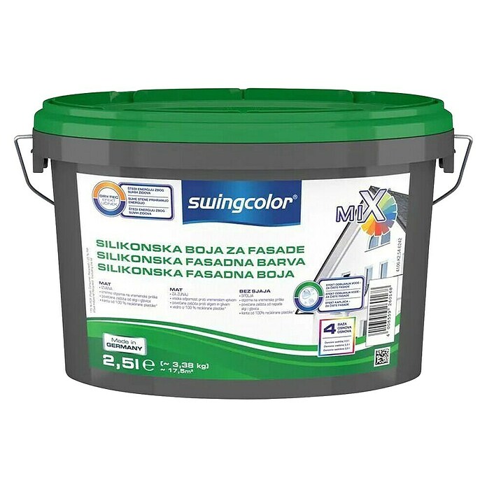 swingcolor Silikonska fasadna barva  (Bela, 2,5 l, Mat) | 5896 - MIX Fassadenfarben | HADF - Farbmischanlage | HAD - Farben | HA - Farben | H - Innendeko/Farben | BAUHAUS