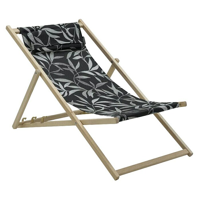 Madison Stolica za plažu Fergus Black  (Crna, Sastav materijala: 50 % pamuk, 45 % poliester, 5 % ostalo, drvo) | BAUHAUS