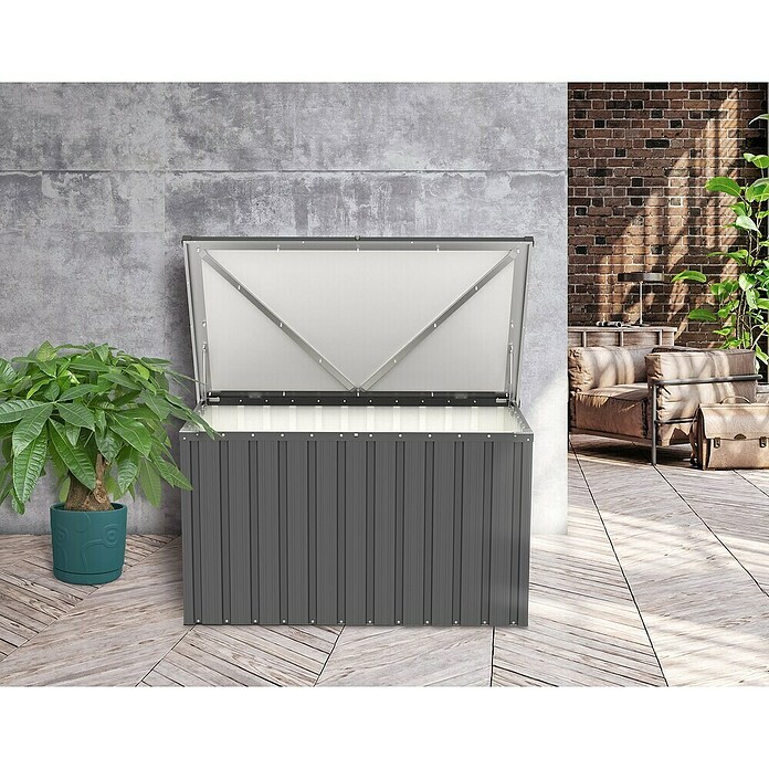 Tepro Garten-Aufbewahrungsbox Store M (B x T x H: 131,8 x 79,4 x 72,7 cm, Anthrazit, Stahl) | BAUHAUS