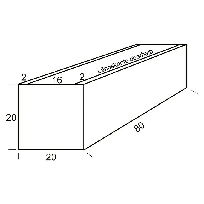 WMT Pflanzkasten RAL 7016L x B x H: 80 x 20 x 20 cm, Anthrazit, Geeignet für: Stabgitterzäune & Doppelstabmatten, Stahl Unknown