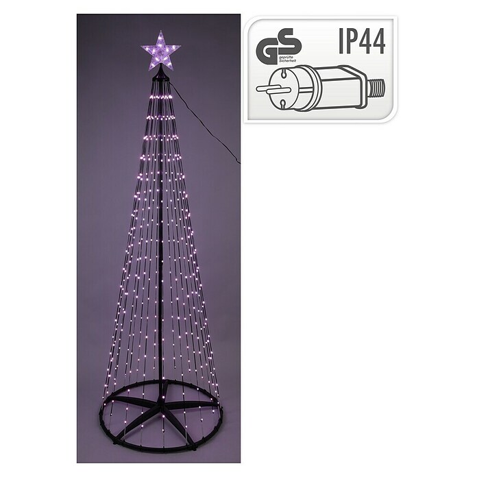 Decoratieve led-kerstverlichting Spiraalboom (Zwart, Op netstroom, Led, Aantal lichtbronnen: 370 st., Hoogte: 210 cm) | BAUHAUS