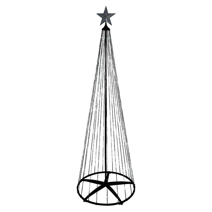 Decoratieve led-kerstverlichting Spiraalboom (Zwart, Op netstroom, Led, Aantal lichtbronnen: 370 st., Hoogte: 210 cm) | BAUHAUS