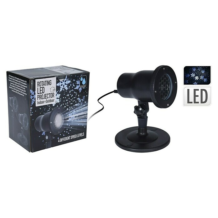Decoratieve led-kerstverlichting Projector Sneeuw (Zwart, Op netstroom, Led) | BAUHAUS