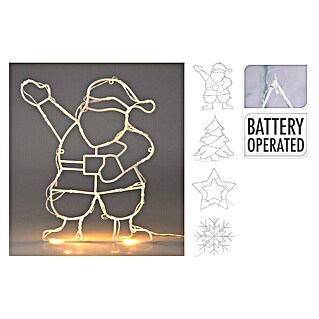 Decoratieve led-kerstverlichting (Wit, Werkt op batterijen, Led)