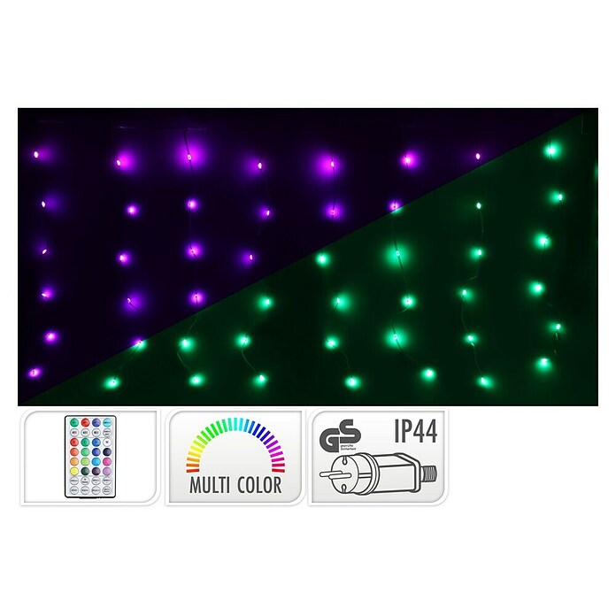 Decoratieve led-kerstverlichting Lichtgordijn 6 m (Op netstroom, Led, Aantal lichtbronnen: 240 st.) | BAUHAUS
