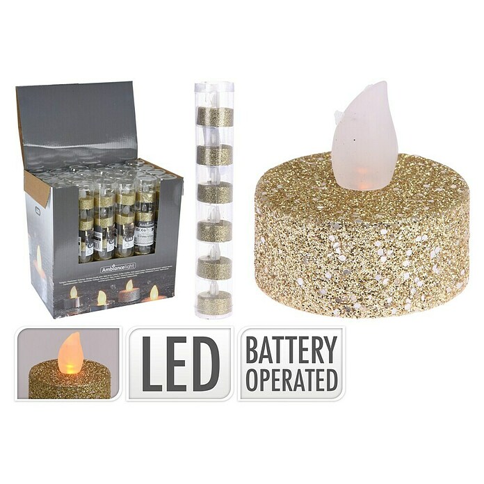 Led-theelichtjes Goud Glitter (Goud, 6 st.) | BAUHAUS
