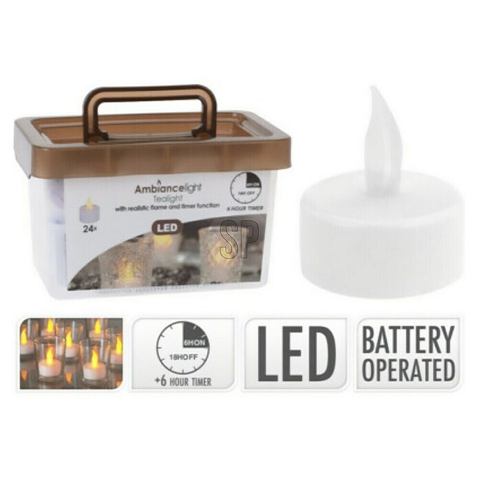 Led-theelichtjes 24 stuks (Wit, 24 st., In een handige box) | BAUHAUS