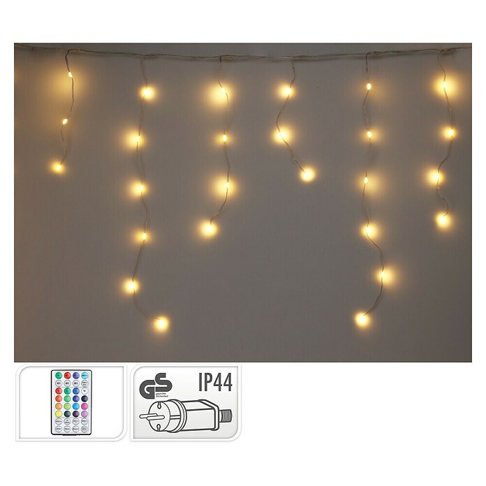 Decoratieve led-kerstverlichting Ijspegels 85 LED (Zwart, Op netstroom, Led, Aantal lichtbronnen: 85 st., 3 m) | BAUHAUS