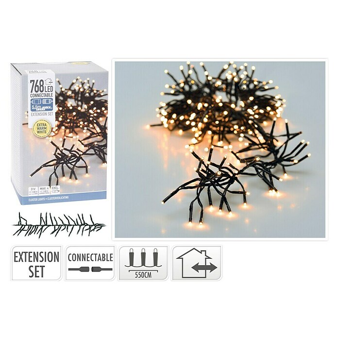 Led-lichtketting Uitbreidingsset (Buiten, Aantal lichtbronnen: 768 st.) | BAUHAUS