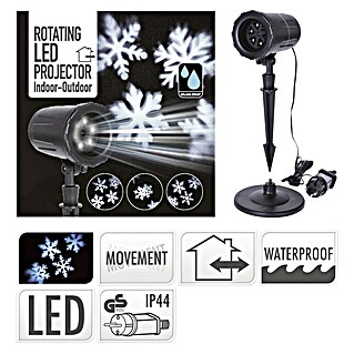 Decoratieve led-kerstverlichting Projector Sneeuwvlok (Zwart, Op netstroom, Led)