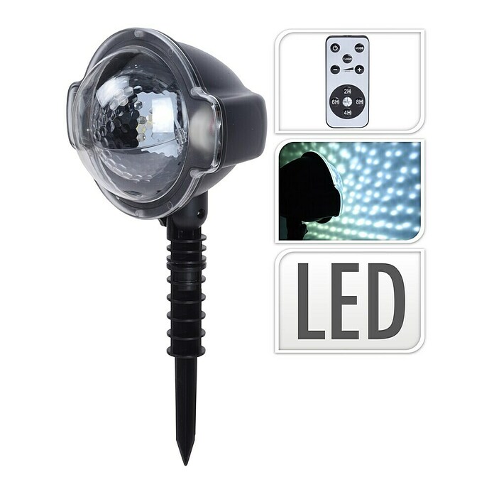 Decoratieve led-kerstverlichting Projector Sneeuweffect (Zwart, Op netstroom, Led) | BAUHAUS