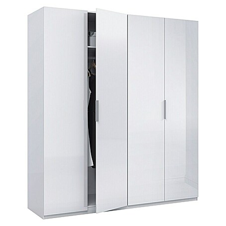 Armario para ropa Max (L x An x Al: 52 x 180 x 200 cm, Blanco, Sin tratar, Número de puertas: 4 ud., Espesor: 15 mm)