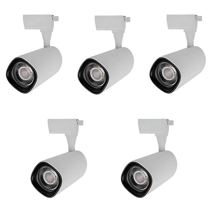 Led Hispania Foco LED para riel Nor (40 W, Blanco cálido, 5 ud., Blanco, 3.000 K) | BAUHAUS