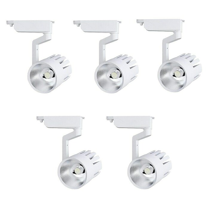 Led Hispania Foco LED para riel Prat (30 W, 10 x 20 cm, Blanco, 5 ud.) | BAUHAUS